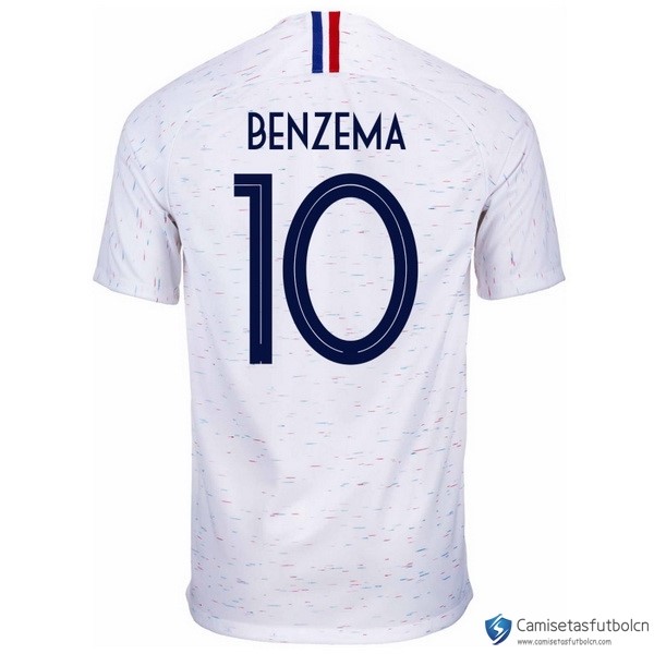 Camiseta Seleccion Francia Segunda equipo Benzema 2018 Blanco
